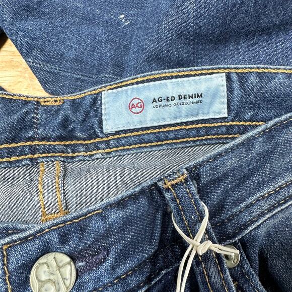 AG Adriano Goldschmied NWT The Matchbox Slim Straight Distressed Paint Jean 31 - Picture 6 of 10